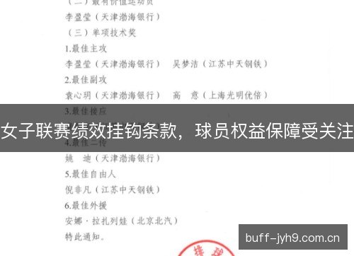 女子联赛绩效挂钩条款，球员权益保障受关注